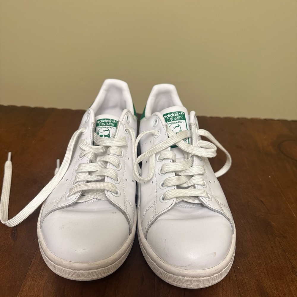 Adidas White and Green Stan Smiths